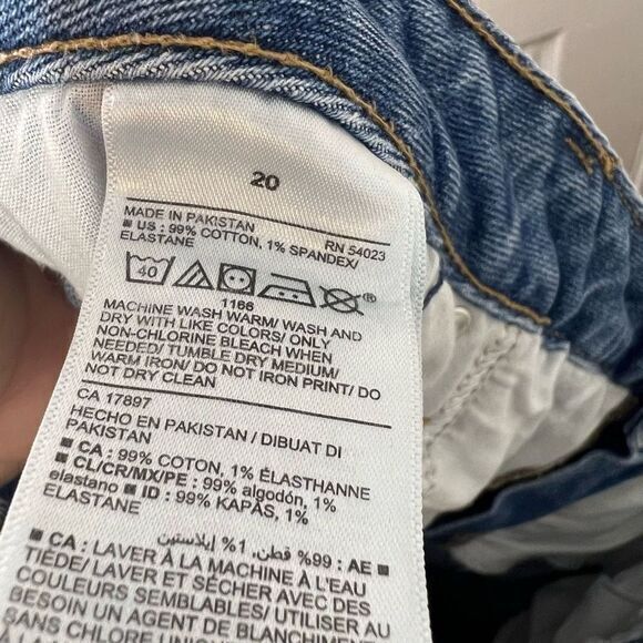 Old Navy Womens O.G Straight Jeans High Rise Secret Slim Distressed Blue Size 20 - Picture 6 of 7